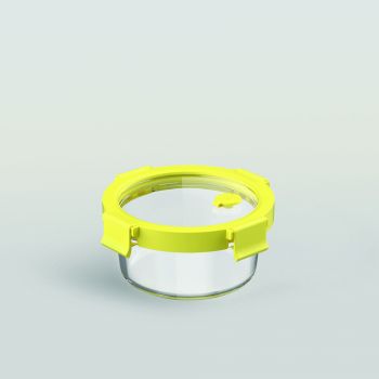 กล่องแก้วถนอมอาหาร REGO Box round Yellow Fizz 400ML